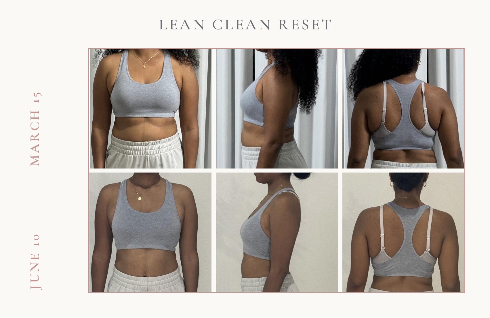 Lean Clean Reset progress from March to June