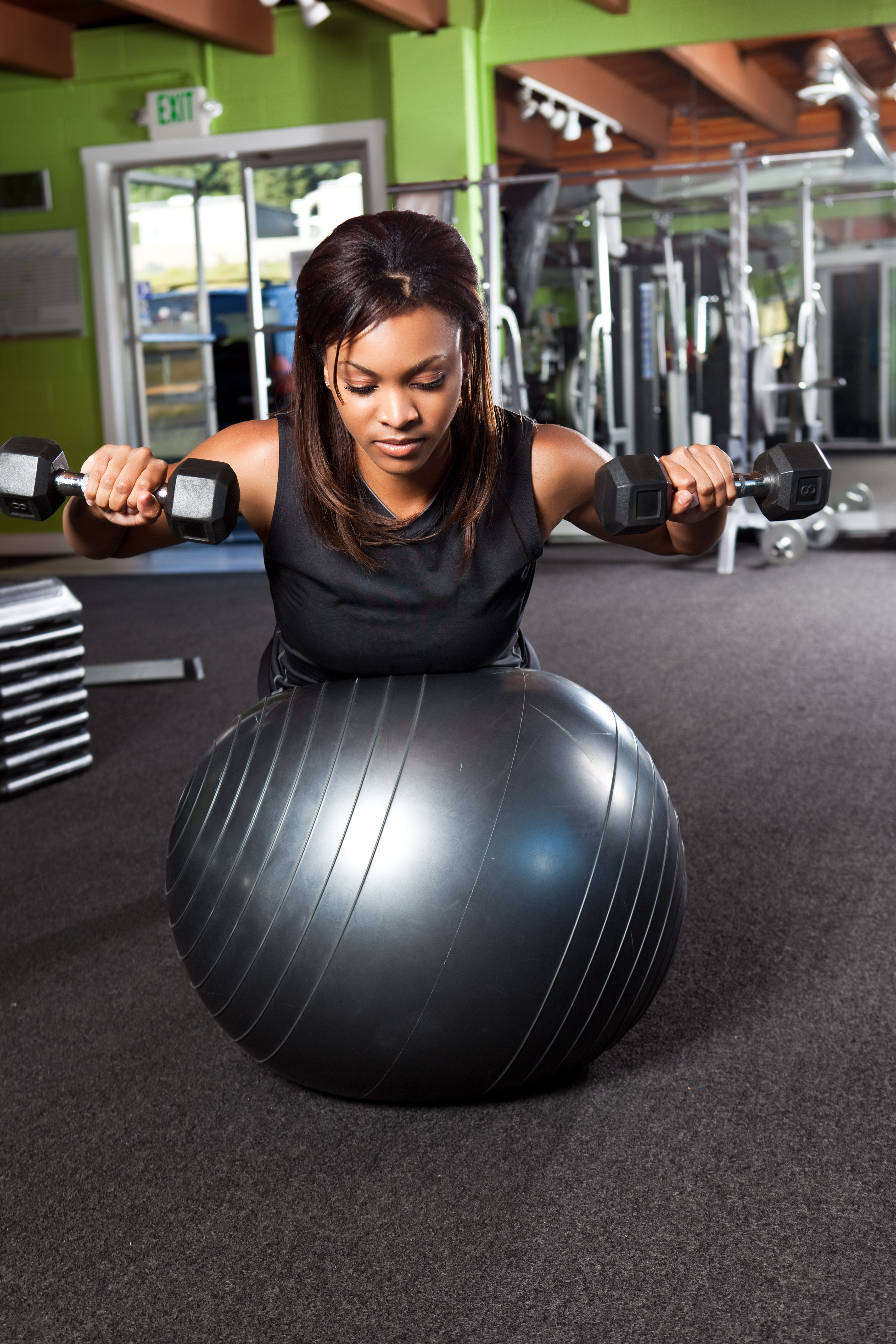 Woman strength training